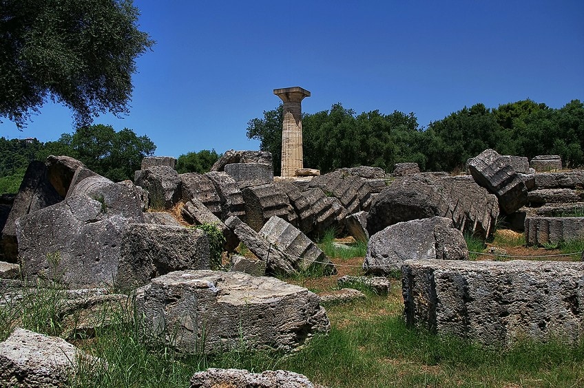 Ruinas del Templo de Olimpia para la escultura de Zeus