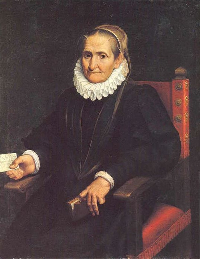 Retrato de pintora renacentista femenina