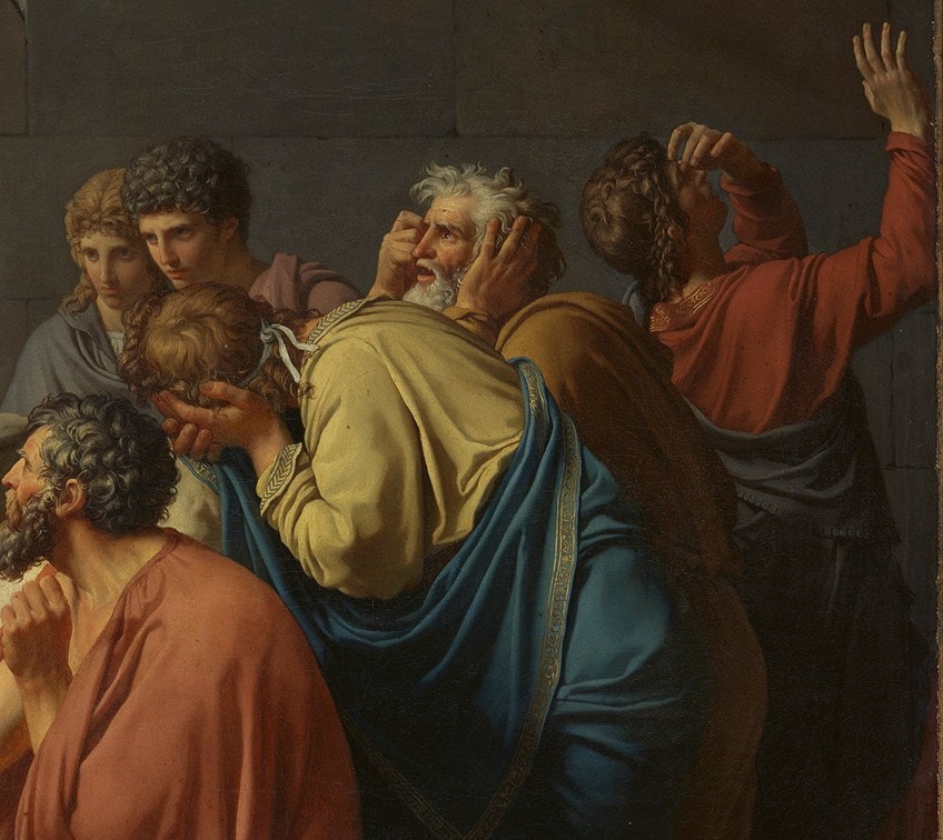 Muerte de Sócrates Detalle de la pintura