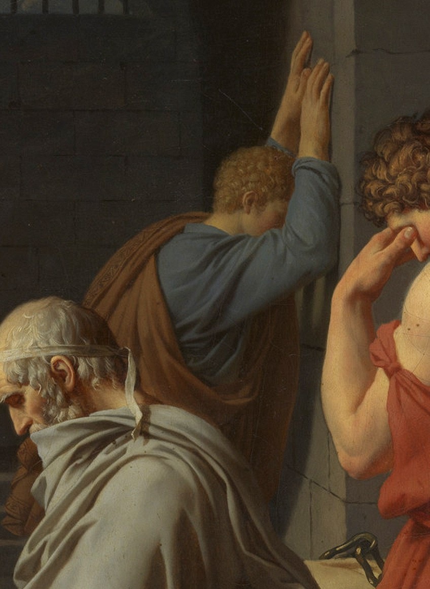 Detalle de la muerte de Sócrates Pintura