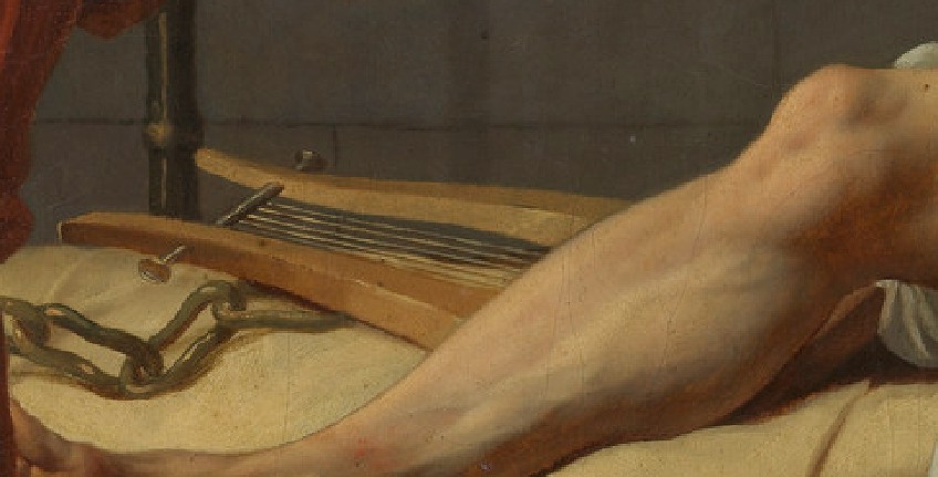 Primer plano de la muerte de la pintura de Sócrates
