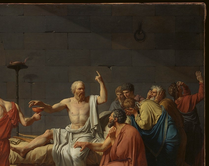 Línea en La muerte de la pintura de Sócrates