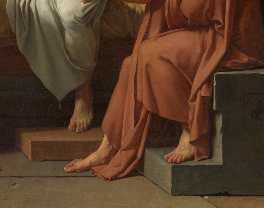 Textura en la muerte de la pintura de Sócrates