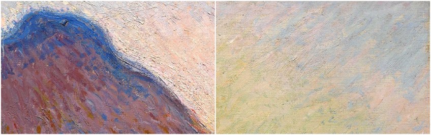 Textura en pajares por Claude Monet