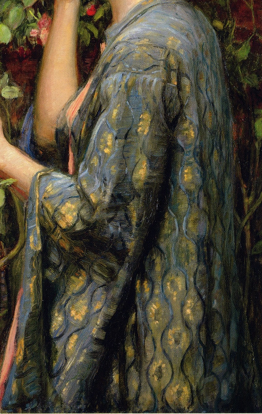 Color en El alma de la rosa por John William Waterhouse