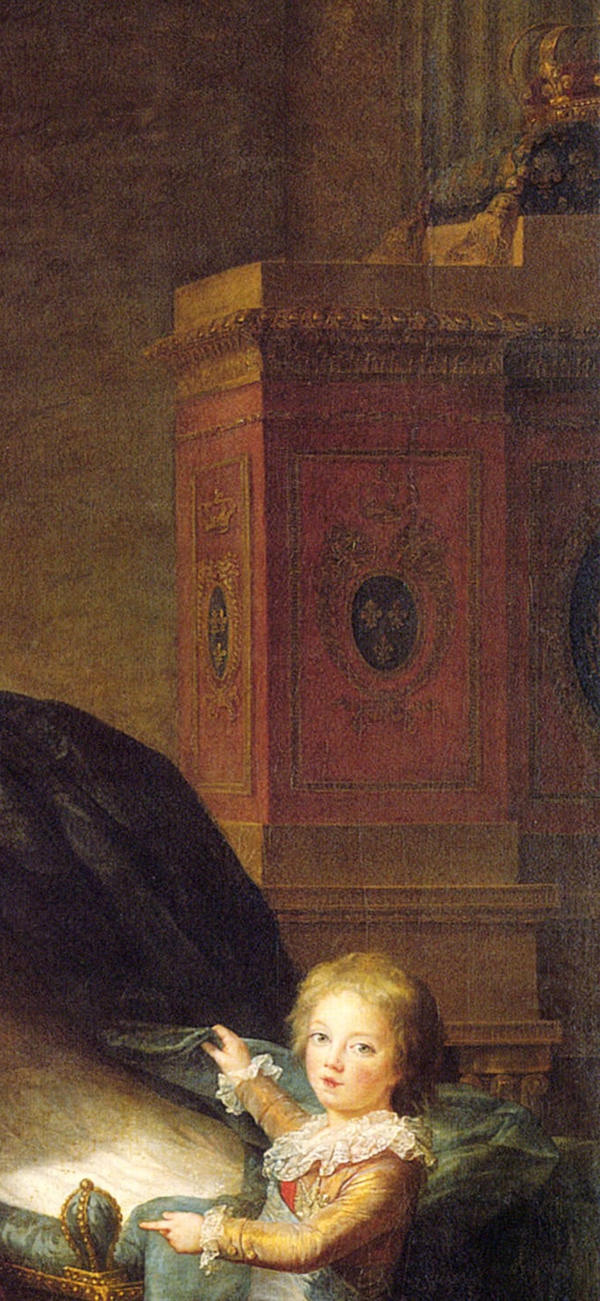 Detalle de la pintura de María Antonieta