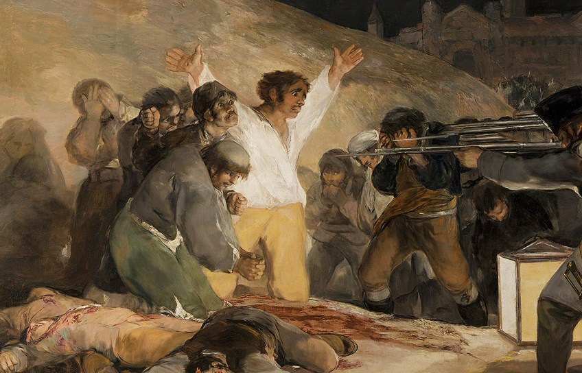 Primer plano de "El tres de mayo de 1808" (1814) de Francisco de Goya
