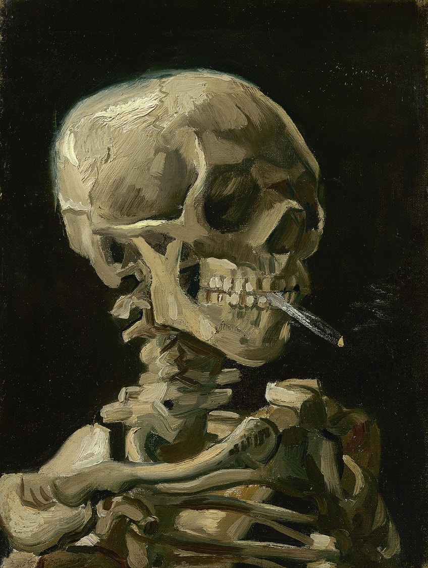 Cráneo humeante Van Gogh
