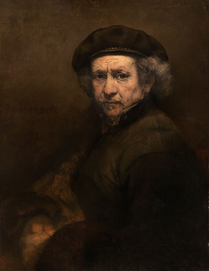 Autorretrato con boina y collar encendido