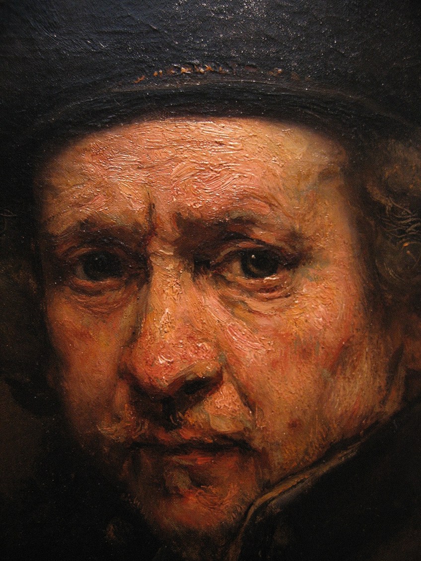 Detalle del autorretrato de Rembrandt