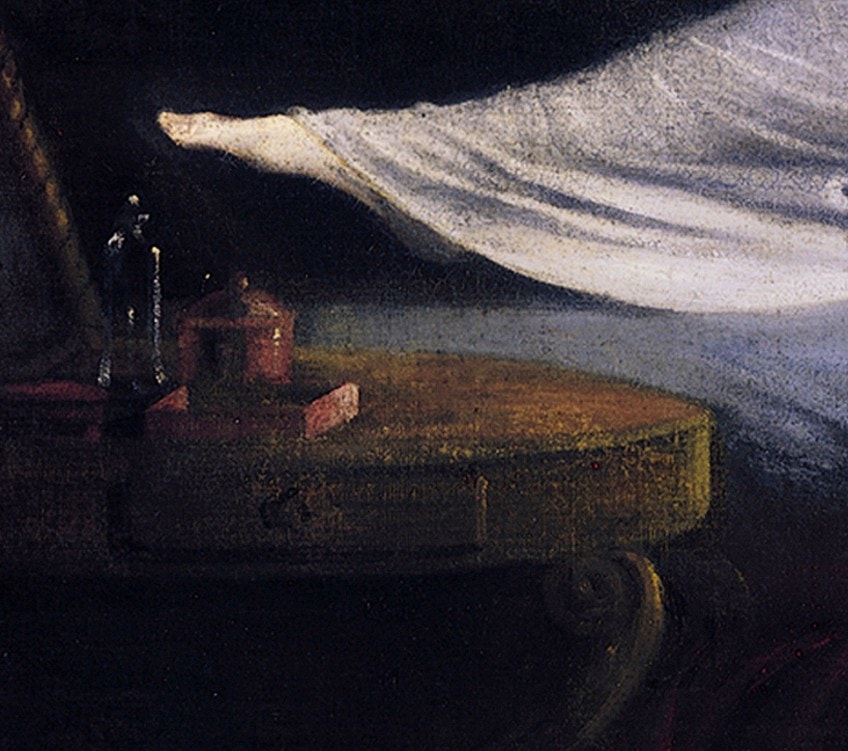 El detalle de la pintura de pesadilla