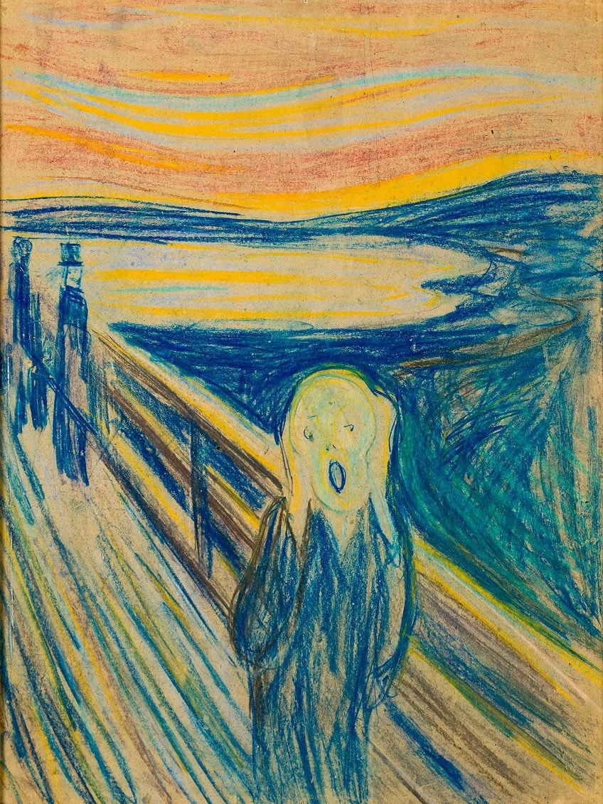 El boceto de la pintura Scream