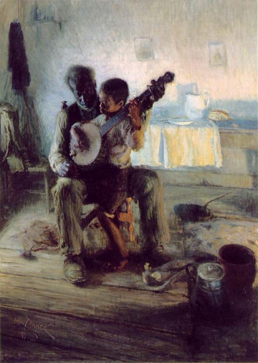 La pintura de la lección de banjo