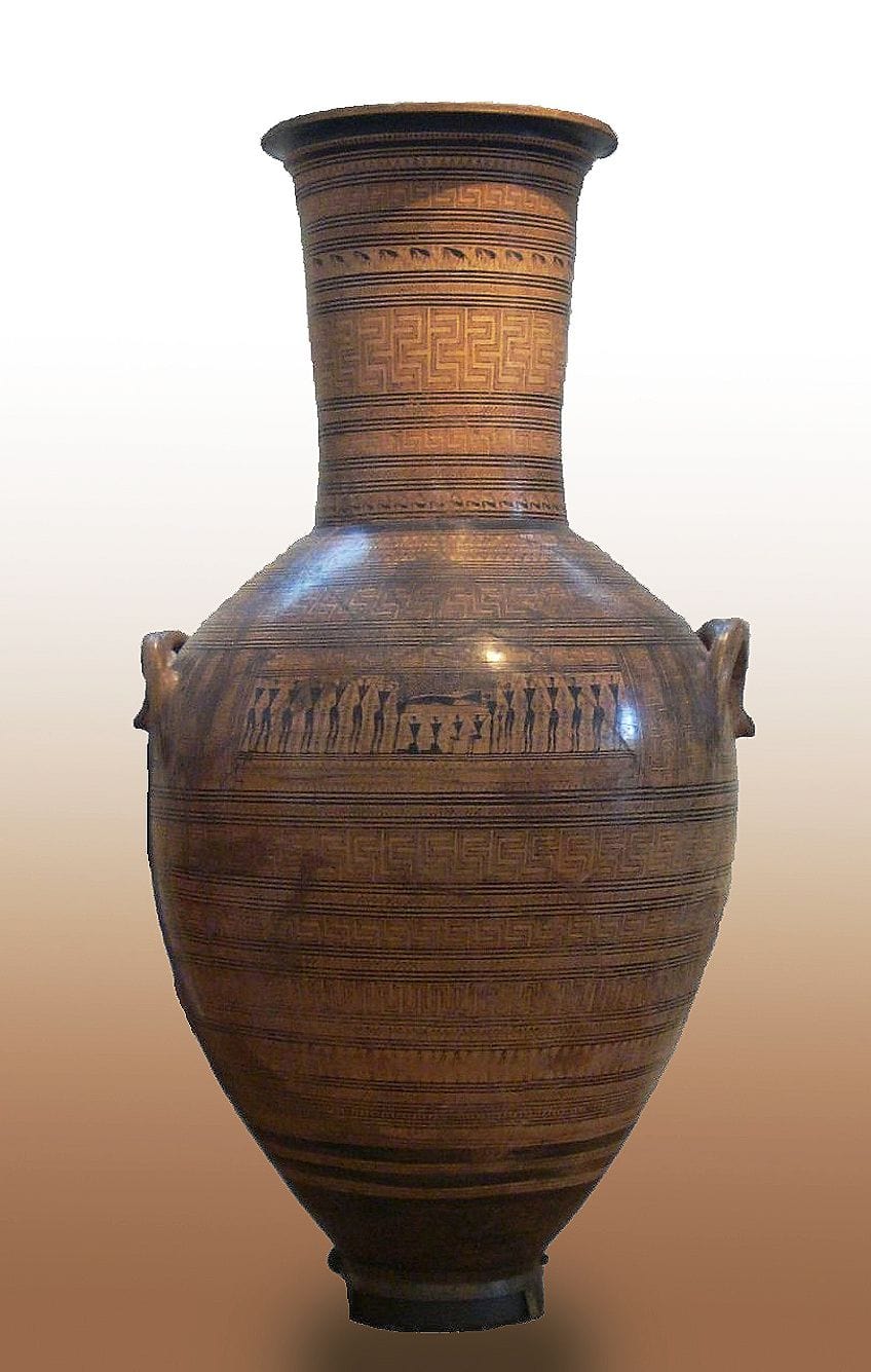 Ejemplo de jarrón griego antiguo