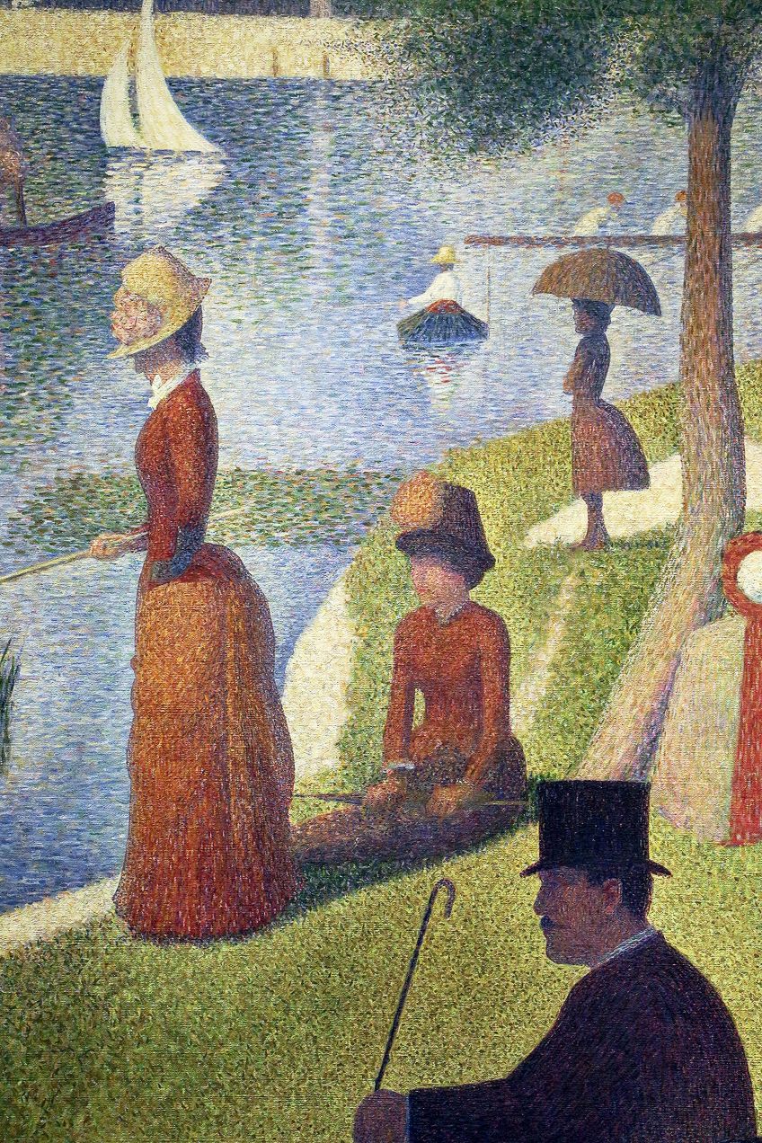 Detalle del arte neoimpresionista
