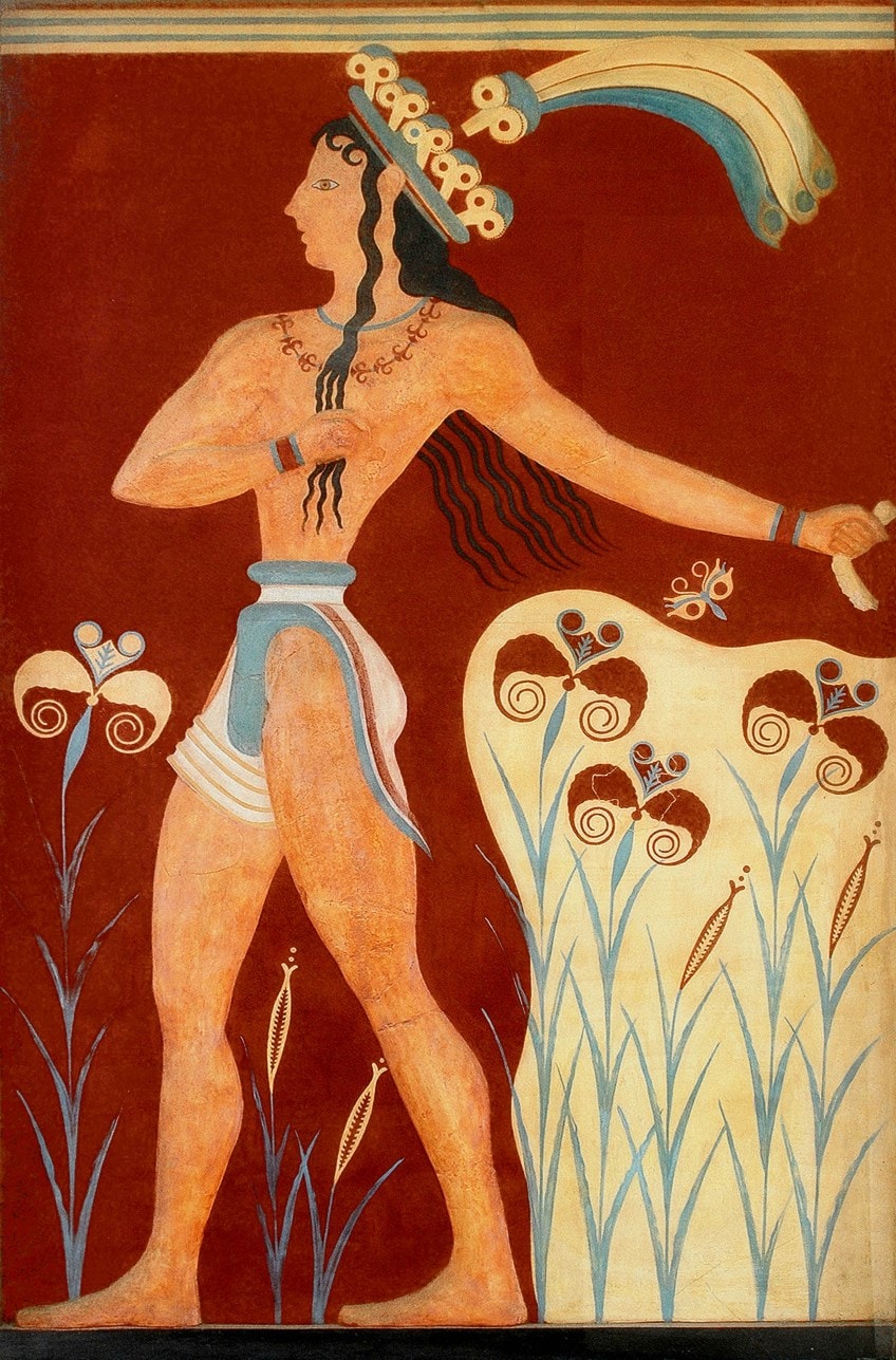 ¿En qué se diferencian los frescos minoicos de los frescos egipcios?