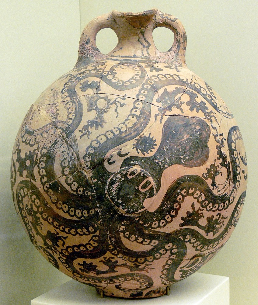 Pintura minoica en jarrón