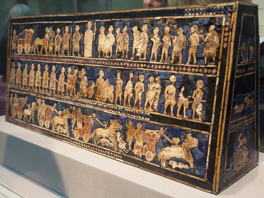 Mosaico de arte sumerio