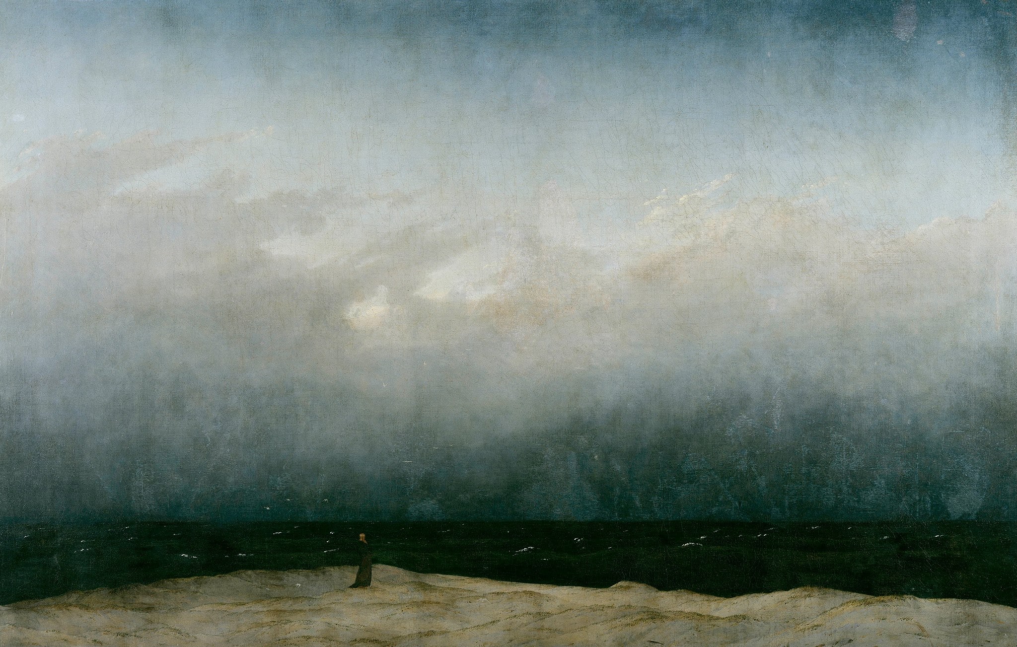 El monje junto al mar (1808 – 1810) de Caspar David Friedrich, ubicado en la Alte Nationalgalerie en Alemania